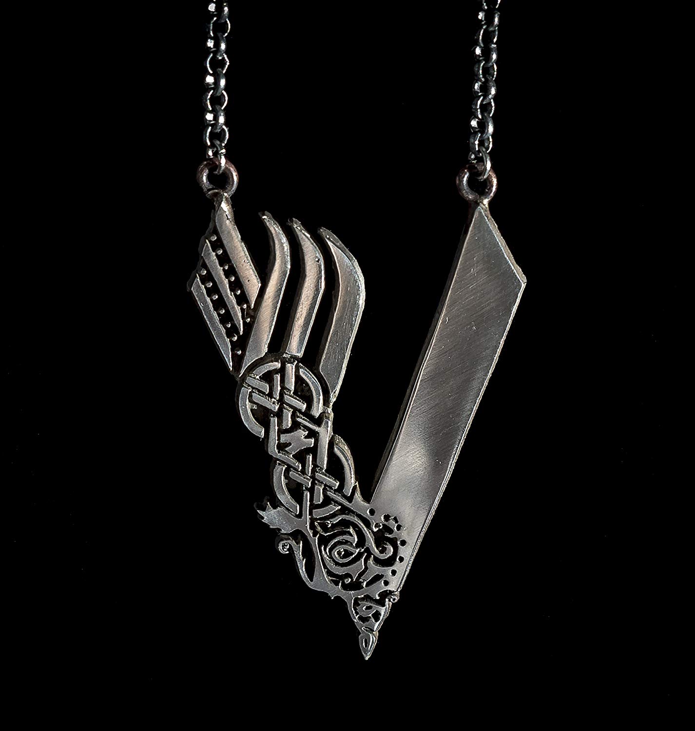 1426x1500 Vikings History Channel Icon Silver Pendant