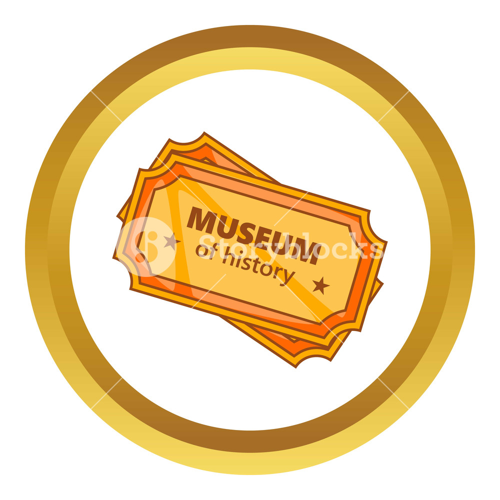 1000x1000 Tickets To The Museum Of History Vector Icon In Golden Circle
