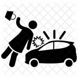 256x256 Pedestrian Hit Icon Of Glyph Style