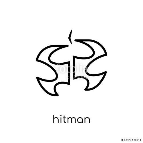 500x500 Hitman Icon Trendy Modern Flat Linear Vector Hitman Icon On White
