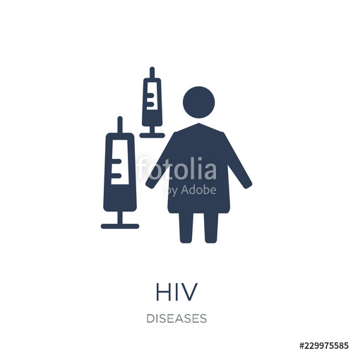 500x500 Hiv Icon Trendy Flat Vector Hiv Icon On White Background