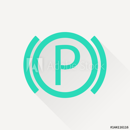 500x500 Car Parking Brake Warning Vector Hmi Dashboard Flat Icon