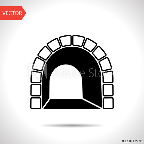 500x500 Subway Tunnel Entrance Sign Vector Hmi Dashboard Flat Icon