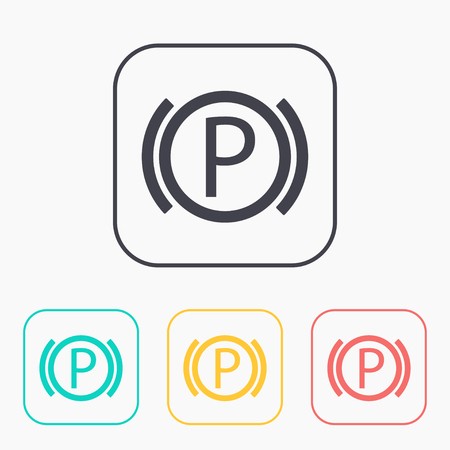 450x450 Car Parking Brake Warning Vector Hmi Dashboard Flat Icon Royalty