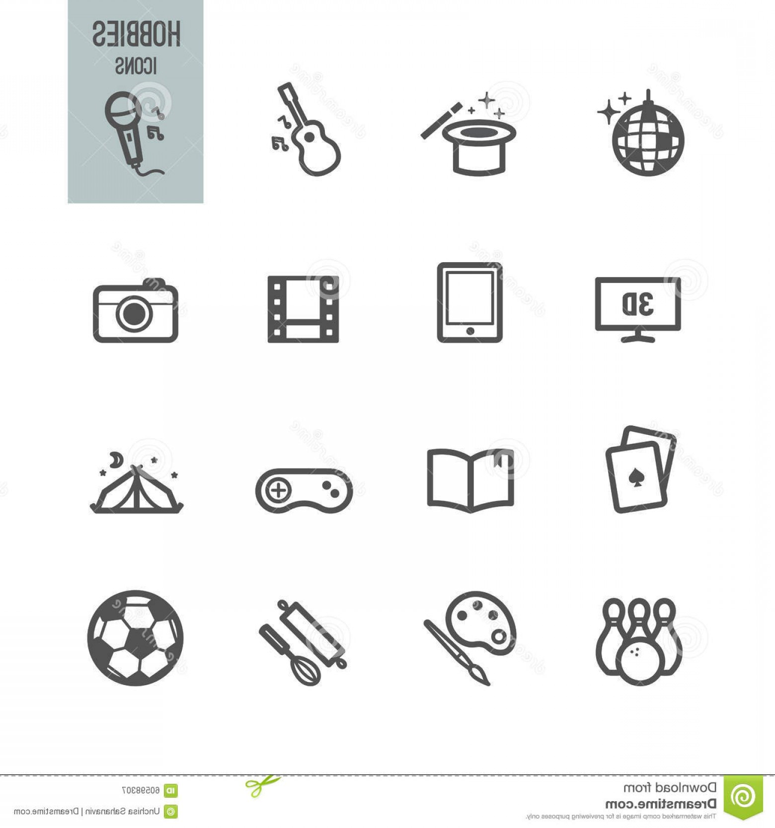 1560x1668 Stock Illustration Hobbies Icon Vector Illustration Set Image