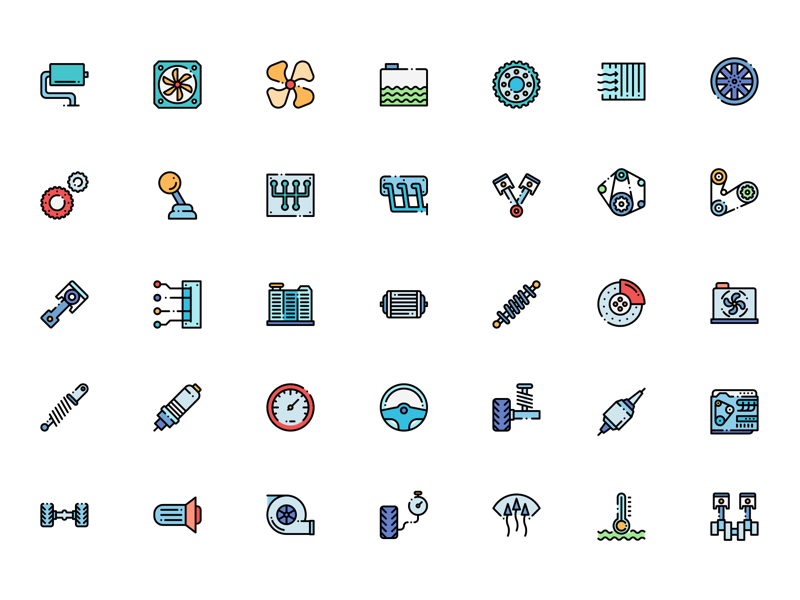 800x600 Colorful Engine Icons Free Sketch App Resources Icon