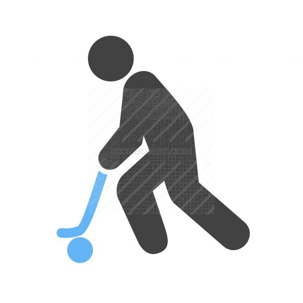 600x600 Hockey Player Blue Black Icon