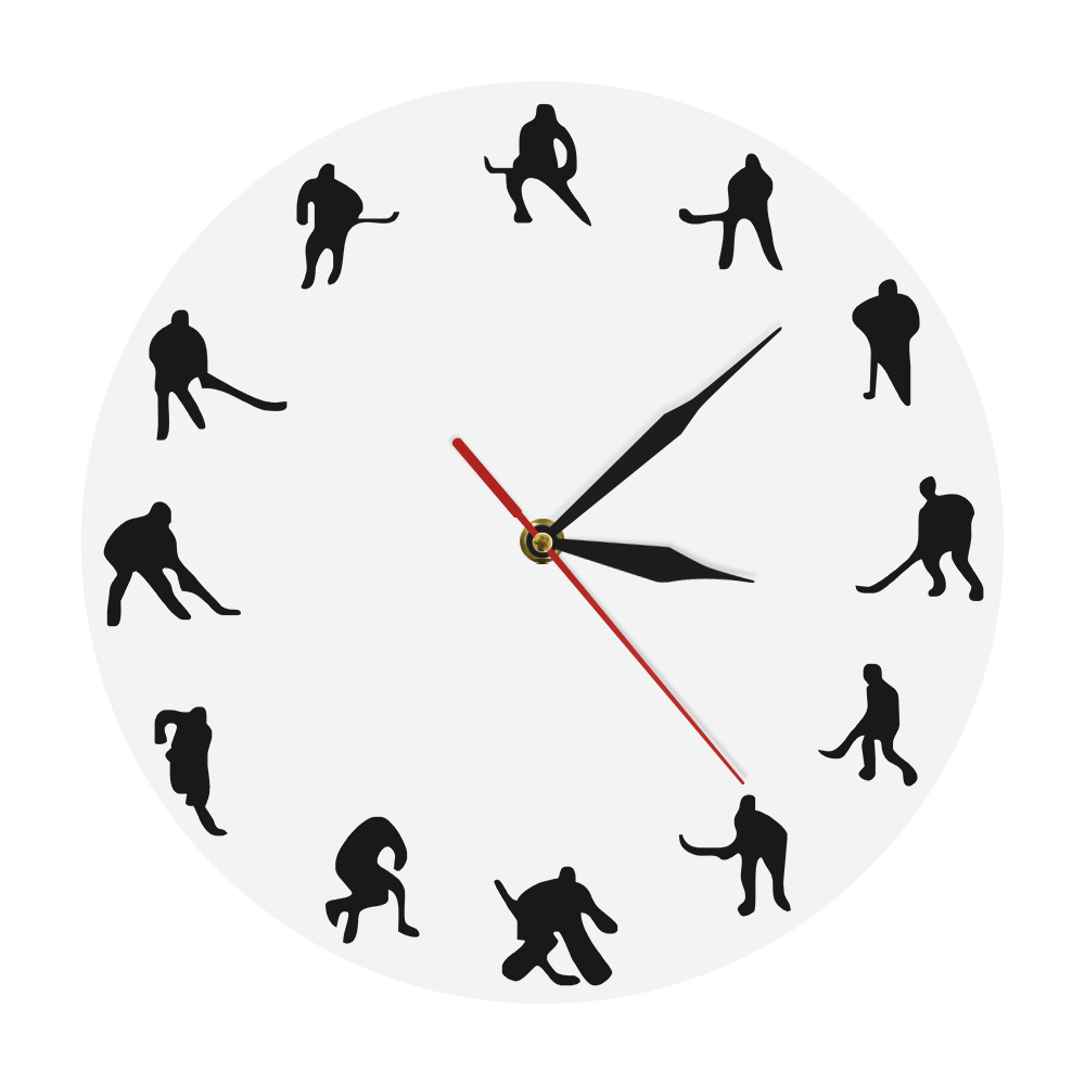 1000x1000 Sport Theme Hockey Decorative Wall Clock Field Hockey Icon Clocks