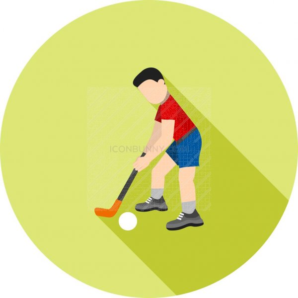 600x600 Hockey Player Flat Shadowed Icon