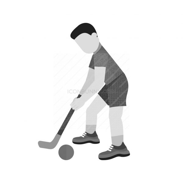 600x600 Hockey Player Greyscale Icon