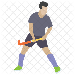 256x256 Hockey Player Icon Of Flat Style