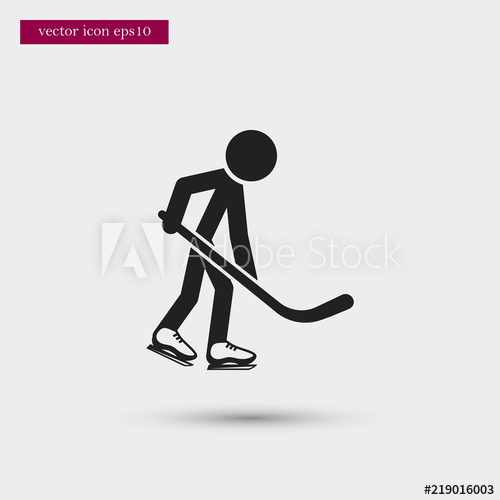 500x500 Hockey Player Icon Simple Game Element Illustration Athletic