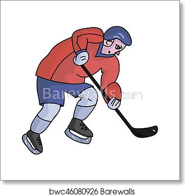 362x382 Hockey Player In Full Gear With A Stick Playing Hockey Winter