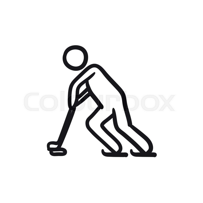 800x800 Hockey Player Vector Sketch Icon Stock Vector Colourbox