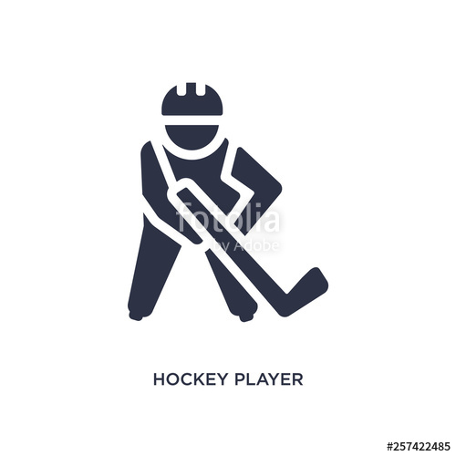 500x500 Hockey Player Icon On White Background Simple Element