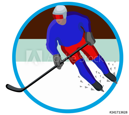 500x445 Ice Hockey Player Icon, Winter Sports, On White Background