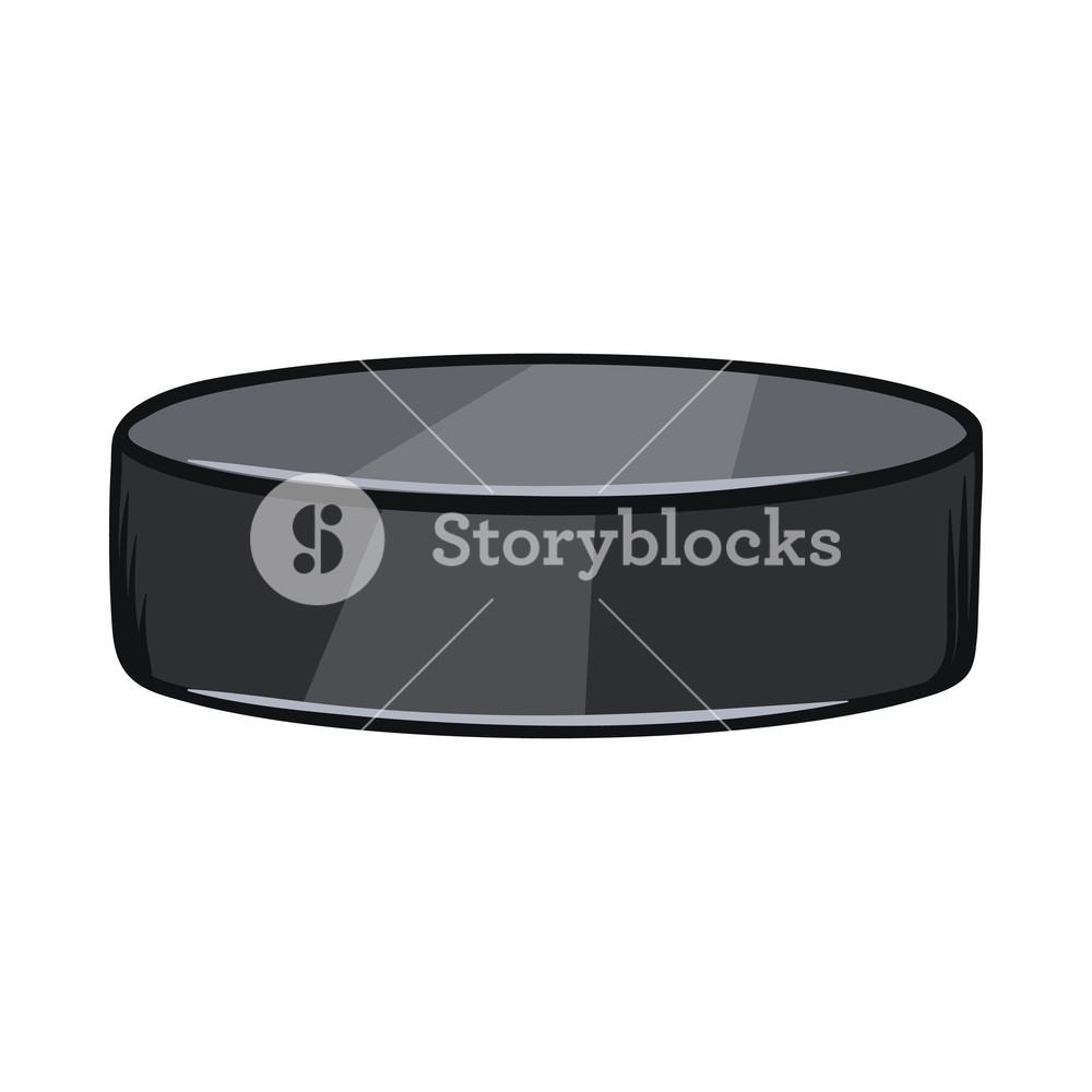 1000x1000 Hockey Puck Icon In Cartoon Style Isolated On White Background