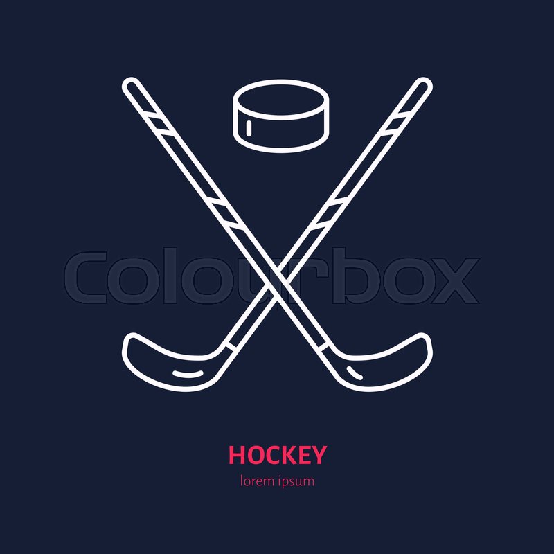 800x800 Vector Thin Line Icon Of Hockey Stick Stock Vector Colourbox