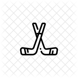 256x256 Hockey Sticks Icon Of Line Style