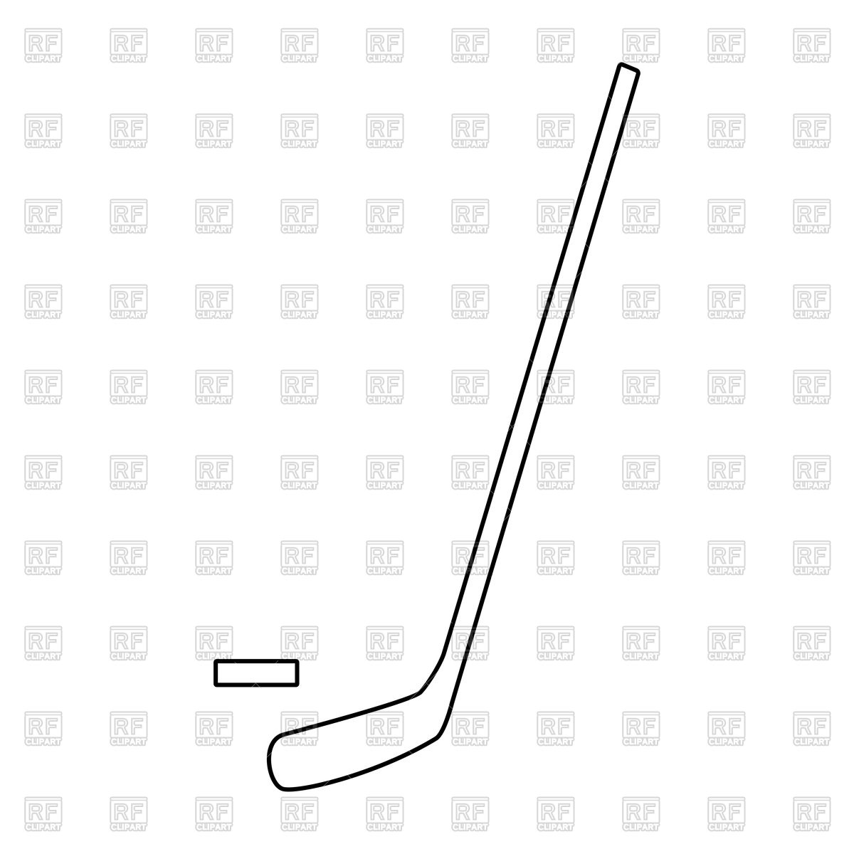 1200x1200 Hockey Stick And Puck Outline Icon Vector Image Of Silhouettes