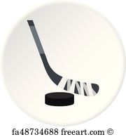 180x195 Free Art Print Of Hockey Stick And Puck Icon Freeart