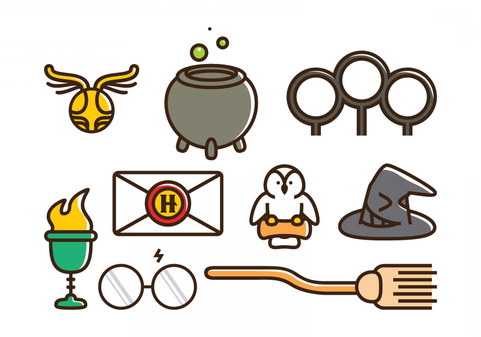 1680x1176 Simple Line Color Line Art Wizard Icon Set Wallkeeper