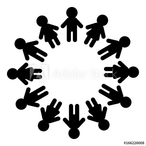 500x500 Man And Woman Pictogram Icon Sign People Round Circle Timework