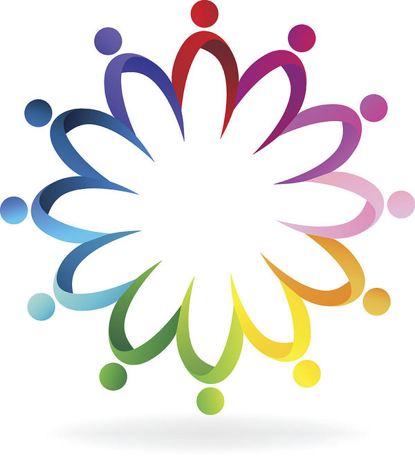 600x659 Teamwork Community People Holding Hands Icon Id Cards Art Print