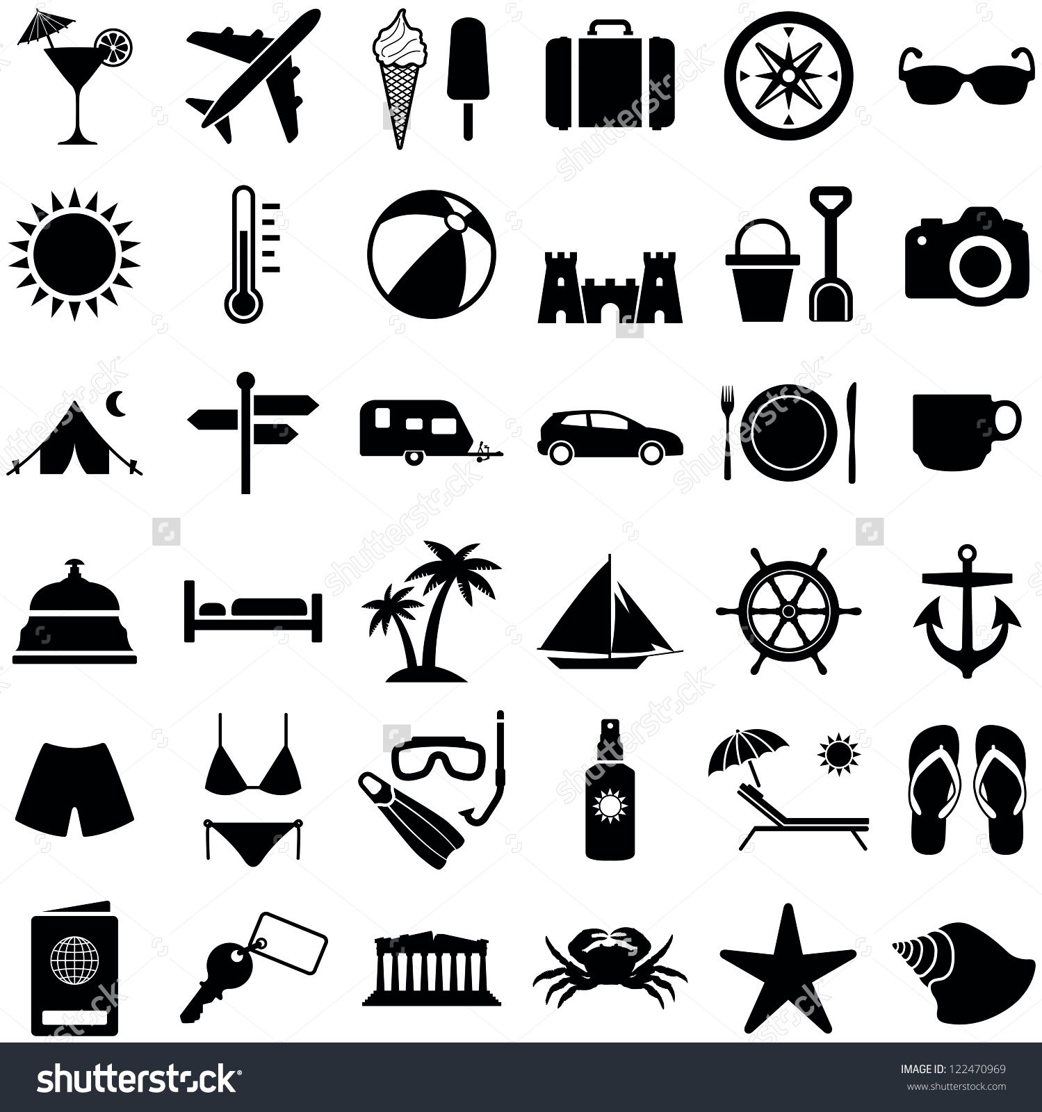 1499x1600 Vacation Icons