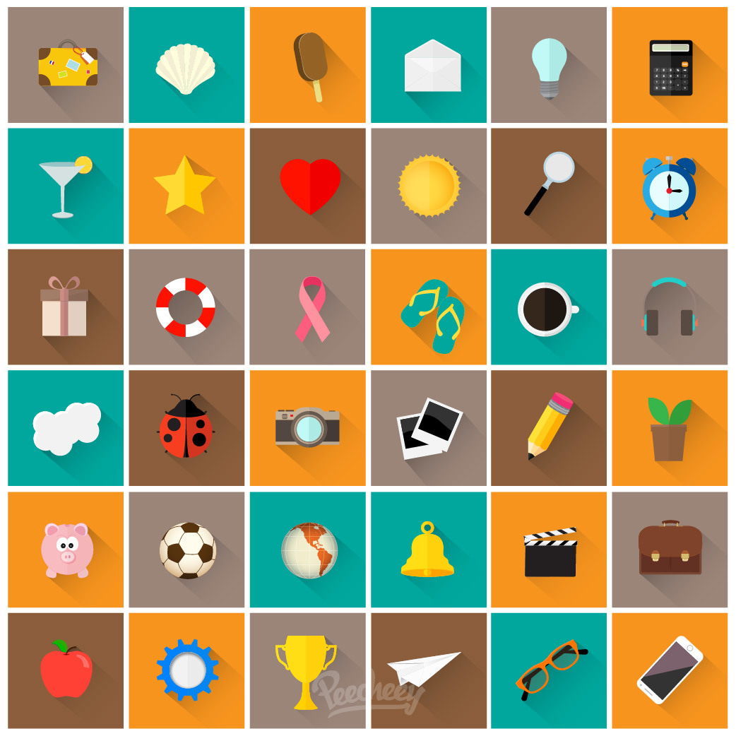 Flat Holiday Travel Icon Pack 1042x1042 Flat Holiday Travel Icon Pack