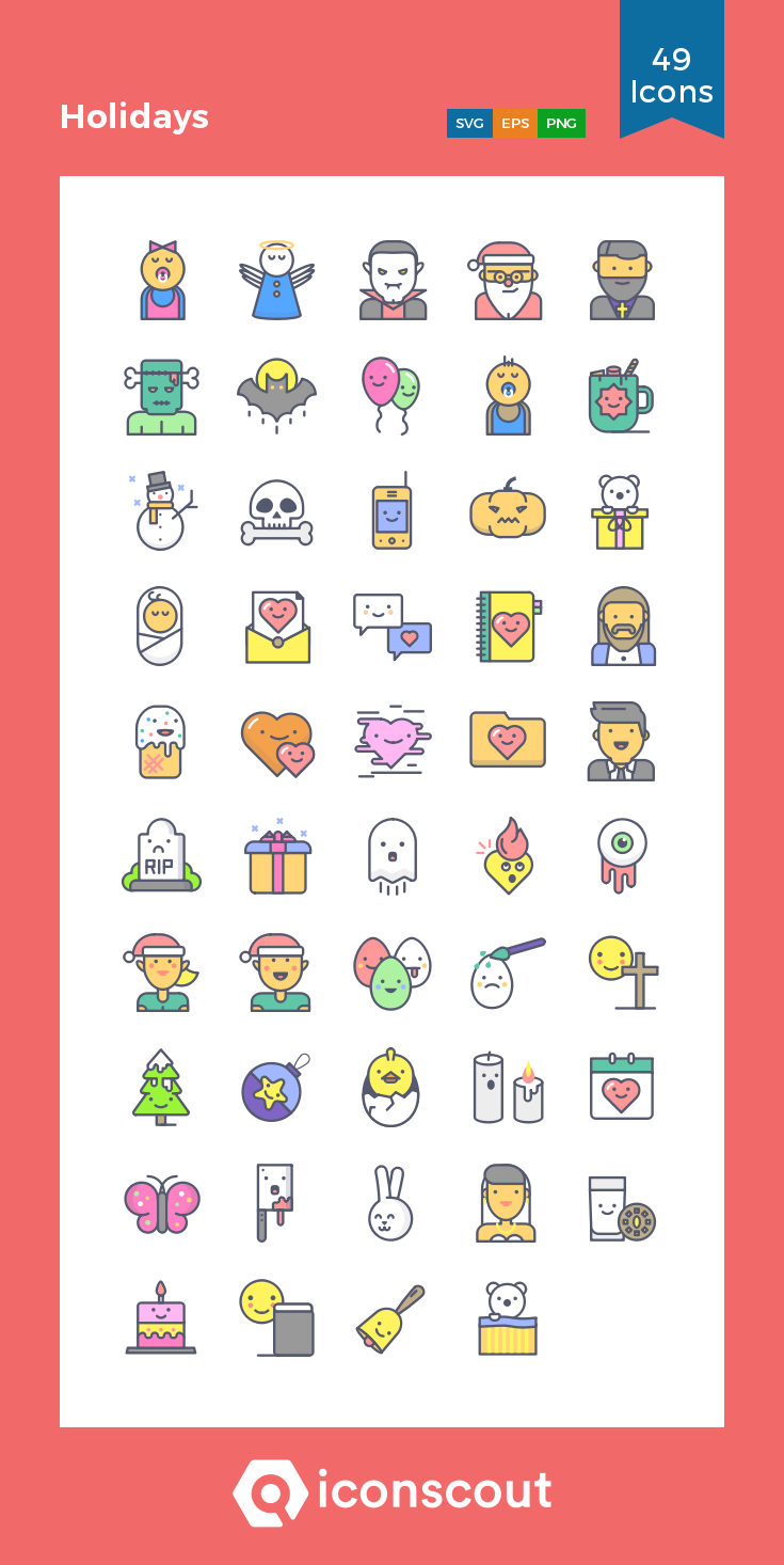 Holidays Icon Pack 735x1466 Holidays Icon Pack