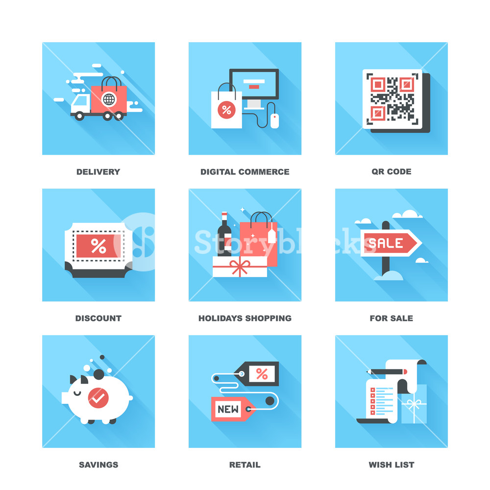 Vector Set Of Flat Shopping And Commerce Icons Icon Pack Includes 1000x1000 Vector Set Of Flat Shopping And Commerce Icons Icon Pack Includes