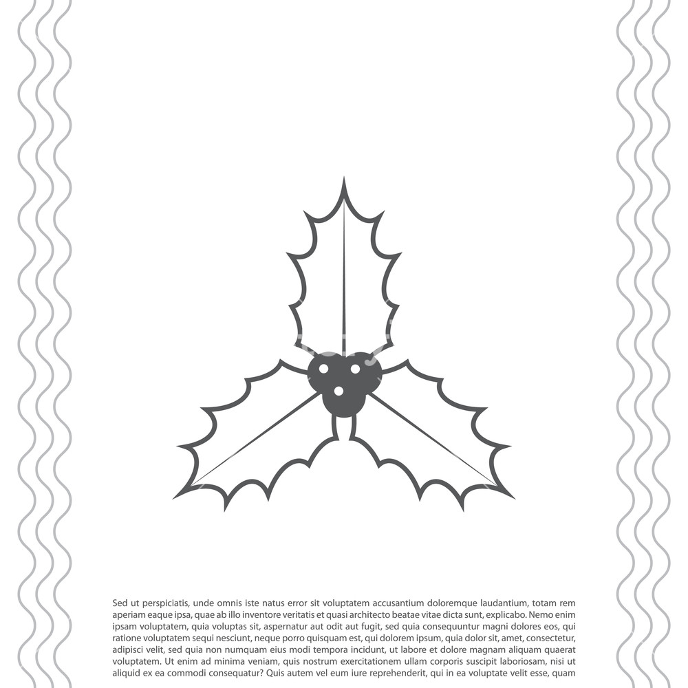1000x1000 Christmas Holly Berries Line Icon Vector Royalty Free Stock Image