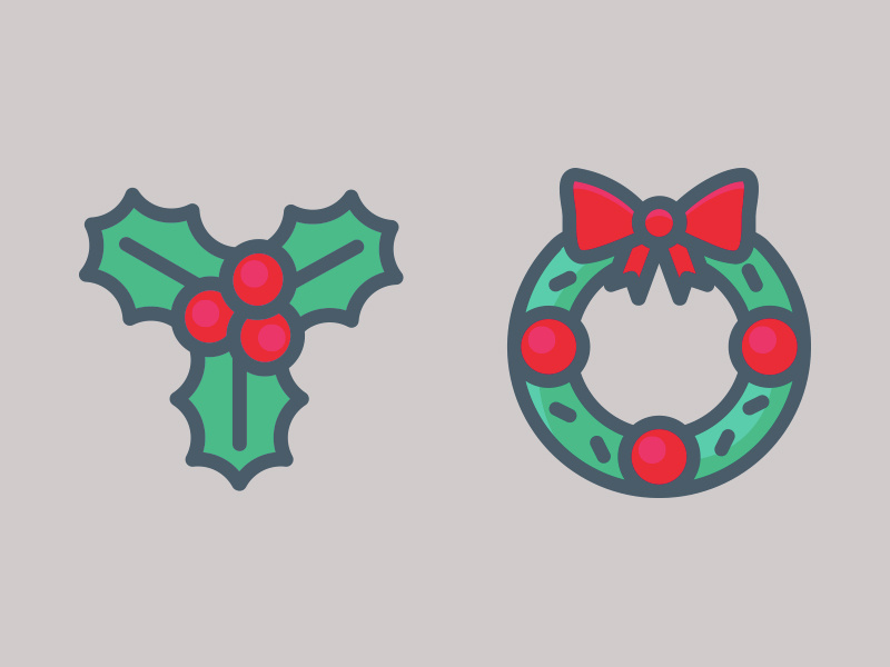 800x600 Holly Wreath Christmas Icon Designs
