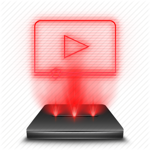 512x512 Hologram, Holographic, Player, Red, Videos Icon