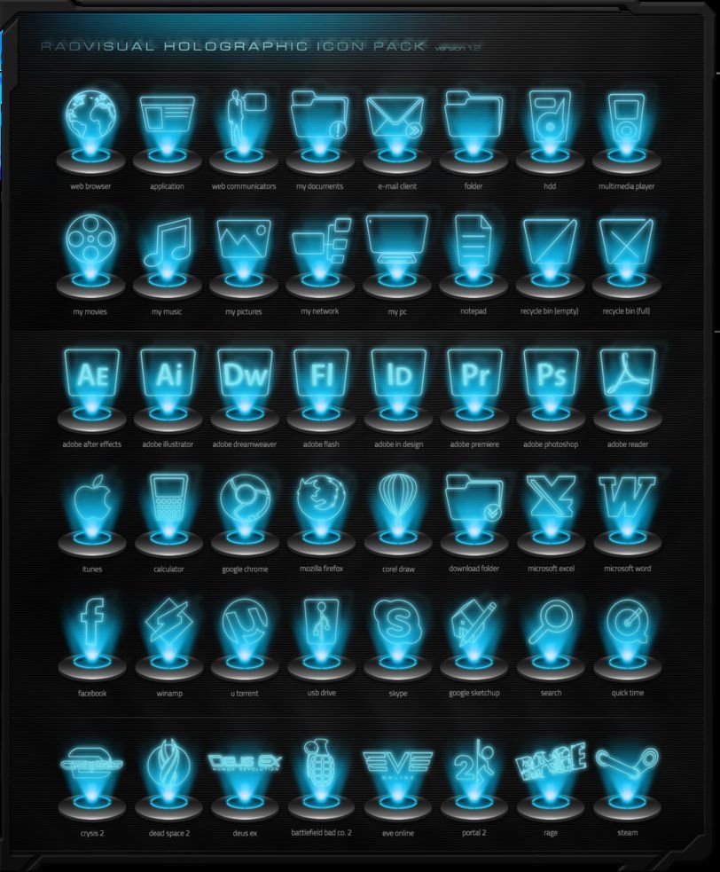 812x983 Holographic Icon Pack