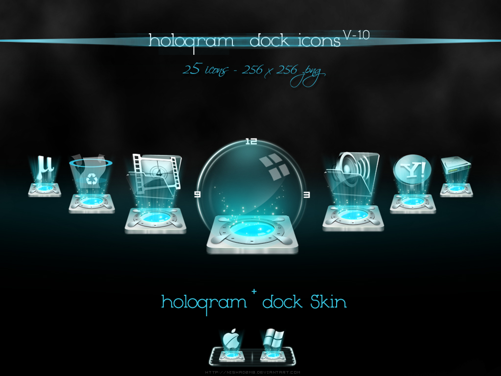 1024x768 Hologram Dock Icons V
