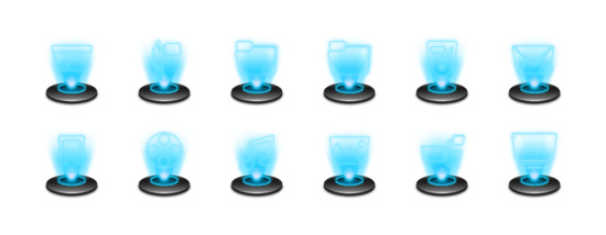 550x214 Holographic Icons Set Png Free Download, Icon Easy