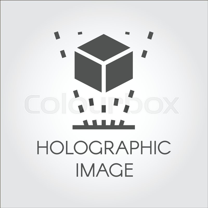 800x800 Black Flat Icon Holographic Image Stock Vector Colourbox