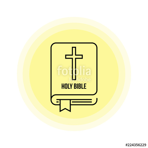 500x500 Holy Bible Icon With The Cross Vector Illustration Stock Image