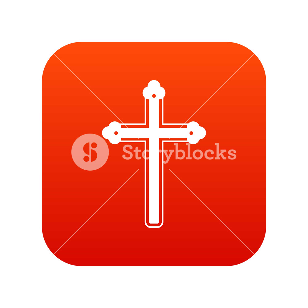 1000x1000 Holy Cross Icon Digital Red For Any Design Isolated On White