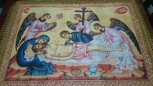 300x169 Orthodox Christian Byzantine Epitaphios Burial Of Christ Icon