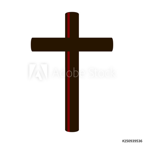 500x500 Isolated Cross Icon Holy Week Vector Illustration Design