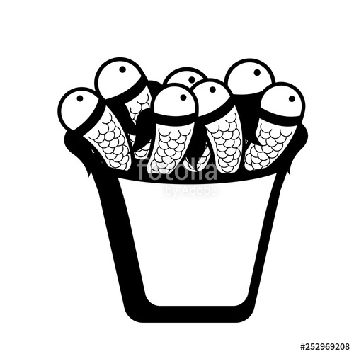 500x500 Fishes In A Basket Icon Holy Week Vector Illustration Design