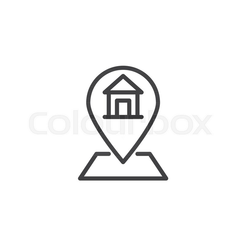 800x800 Home Address Outline Icon Linear Stock Vector Colourbox