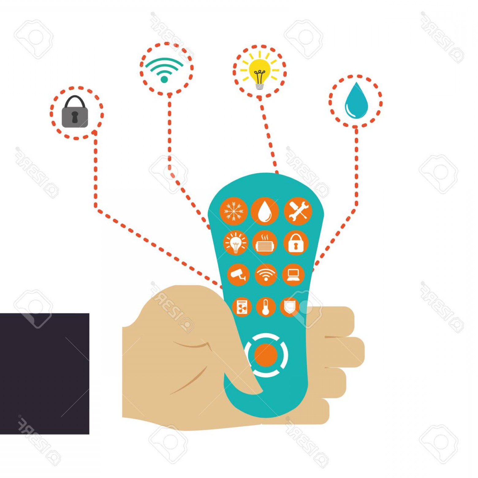 1560x1560 Photostock Vector Control Hand Smart House Home Technology App