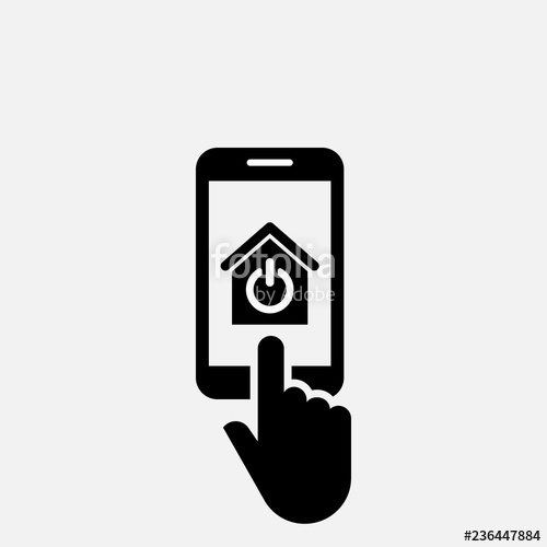 500x500 Smart Home App Icon Smart House App Concept Symbol Design Stock