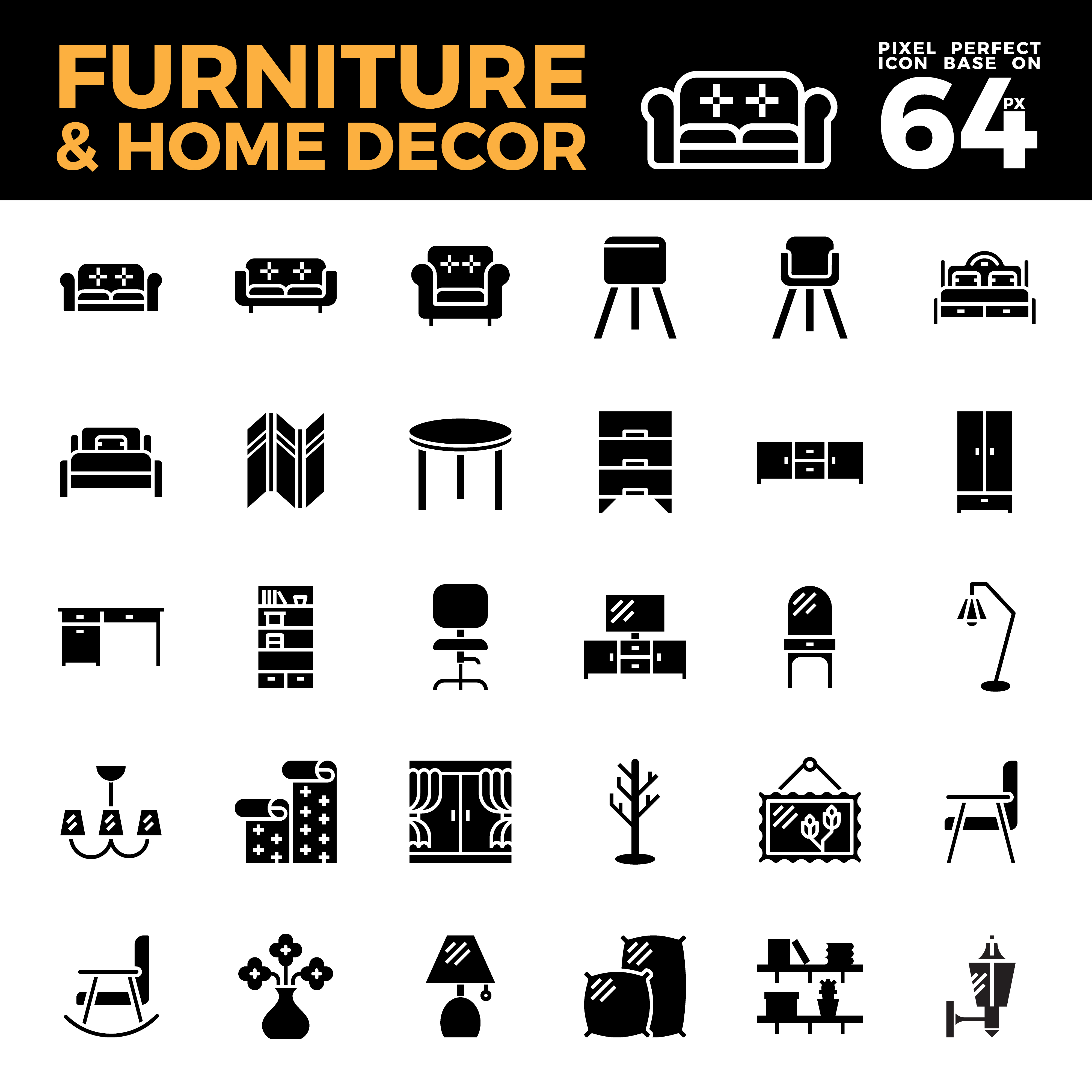 4000x4000 Furniture And Home Decor Solid Icon Vector