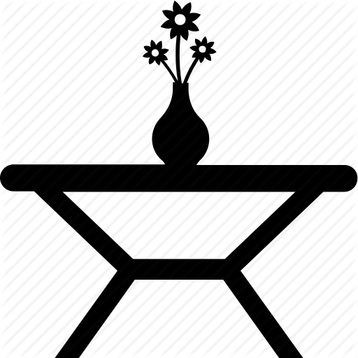 512x512 Furniture, Home Decor, Lounge Table, Table, Table With Vase Icon