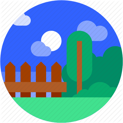 512x512 Circle, Flat Icon, Garden, Home, Landscape, Trees Icon